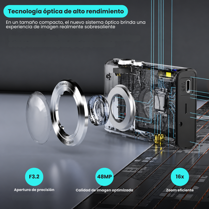 Cámara Digital 48MP 4K Con Tarjeta 32gb + 2 Baterías