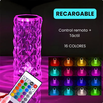 Lampara Diamante Primsa Rgb Bateria Táctil Control Velador Color De La Estructura Acrilico