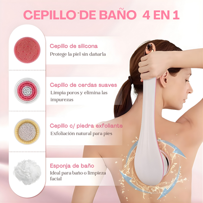 Cepillo corporal Masajeador eléctrico con 4 cabezales