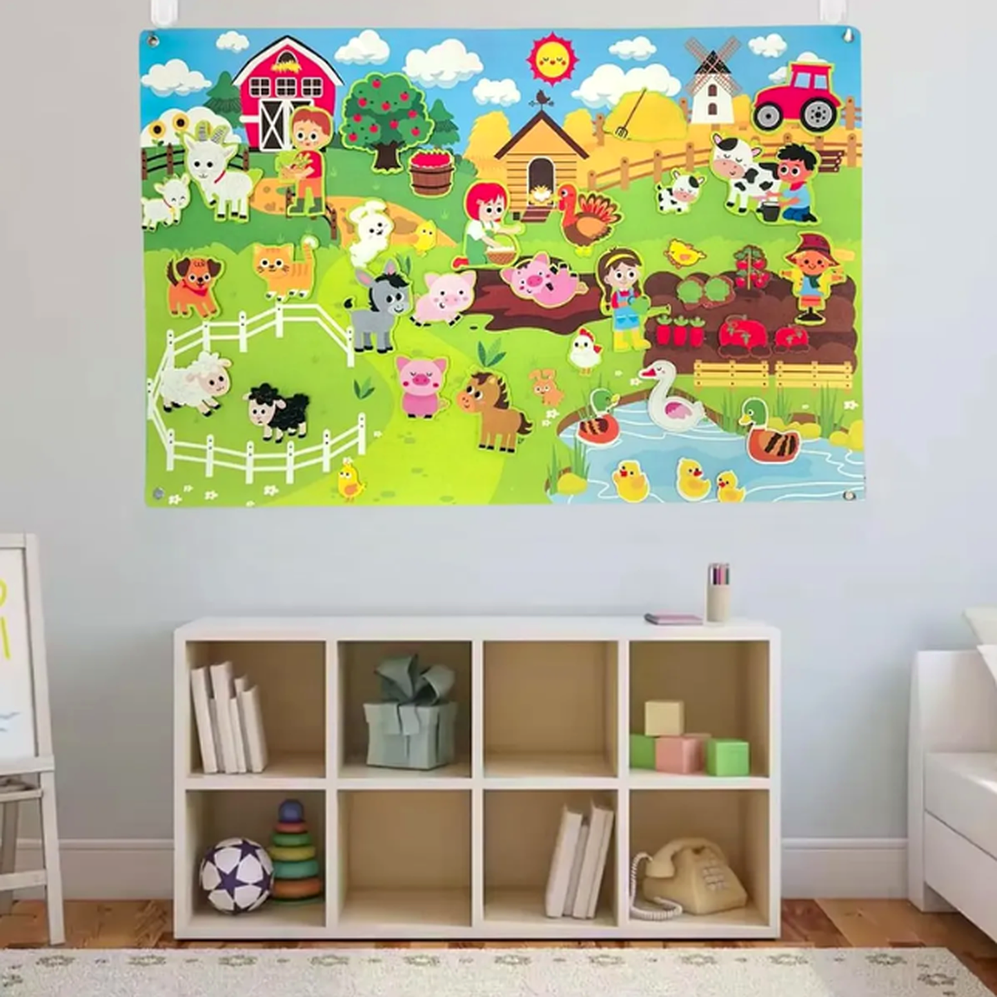 Fieltro Granja de Animales Colocables Velcro