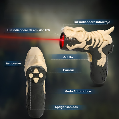 Dinosaurio a Control Remoto con Seguimiento Luz Láser para Niños