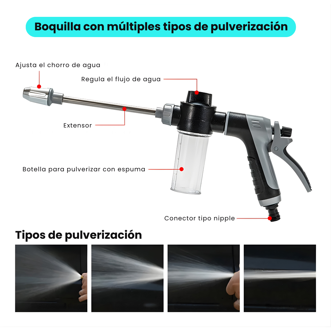 Pistola Presión Para Manguera De Metal Con Jabonera