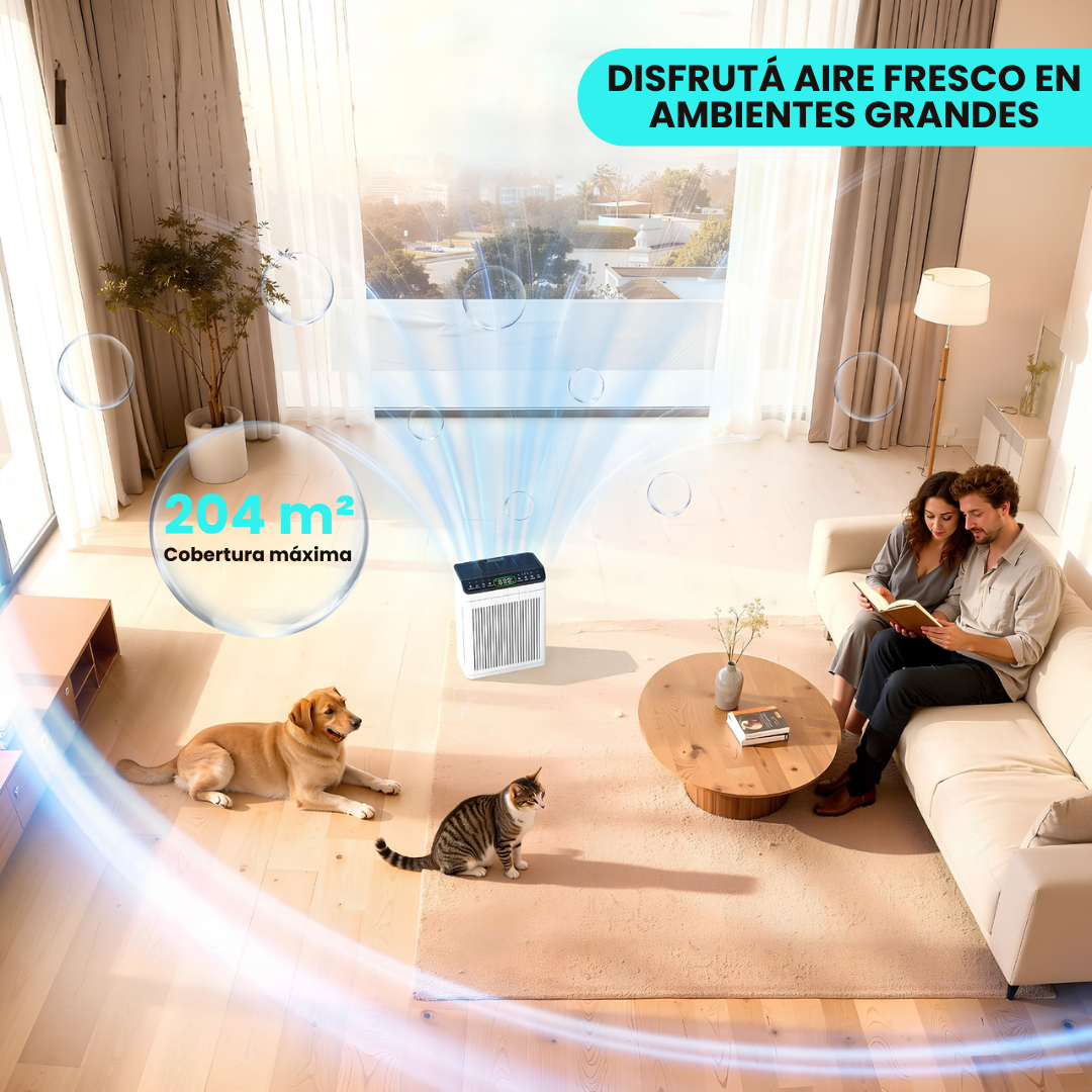 Purificador de Aire Inteligente Filtro Hepa Triple Capa 300m3/h