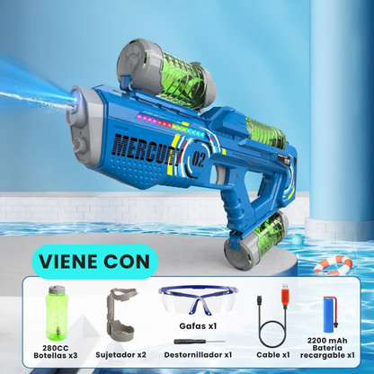 Pistola de Agua Extra Combate Luces 3 Botellas