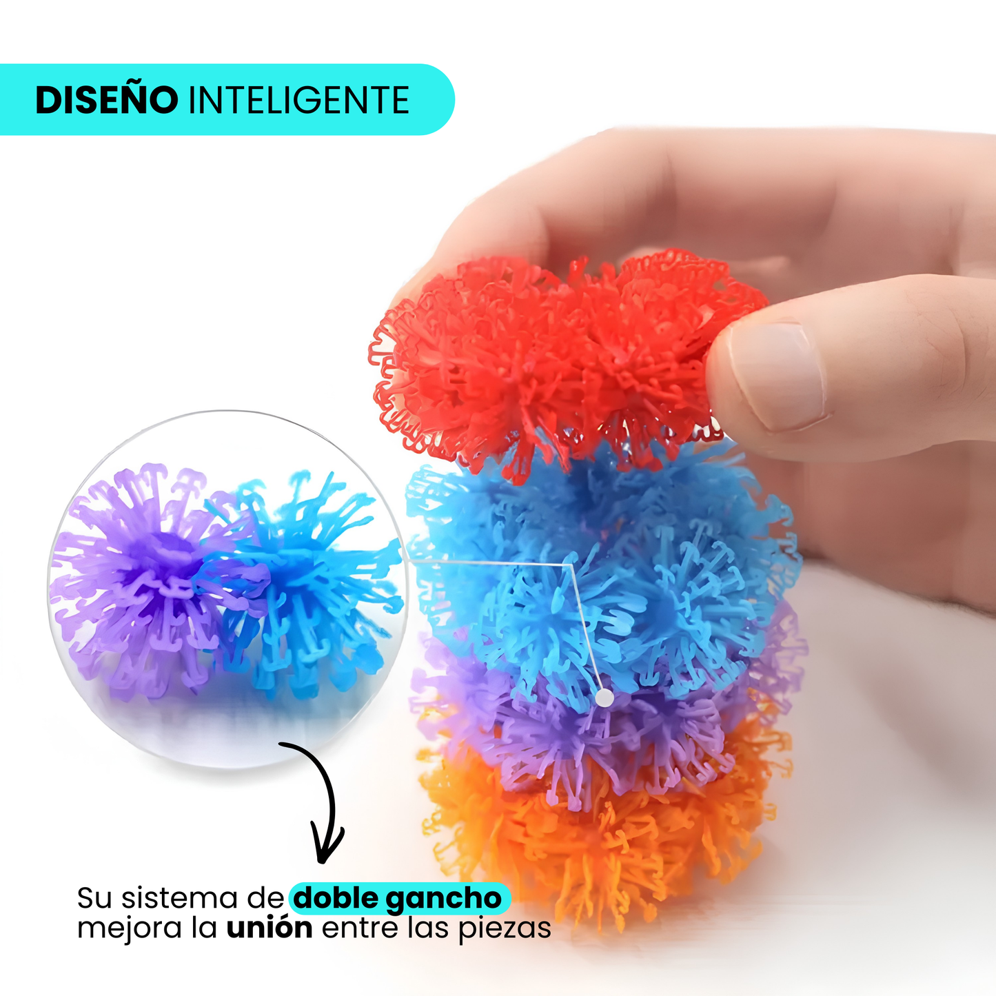 Juego de Pompones Mágicos Construcción y Creatividad 400 Piezas