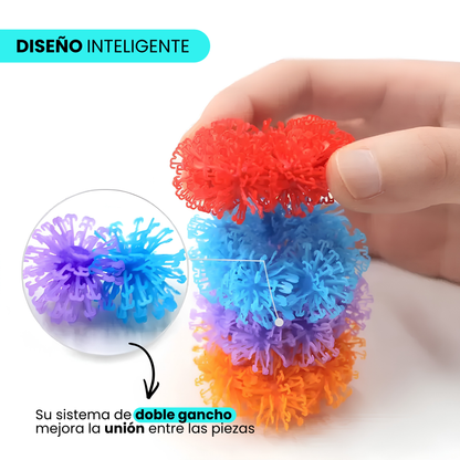 Juego de Pompones Mágicos Construcción y Creatividad 400 Piezas