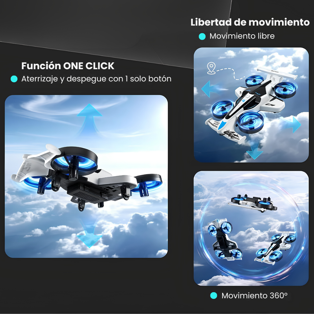 Auto Dron Acrobático 2 en 1 Stunt Volador y Terrestre Control Remoto