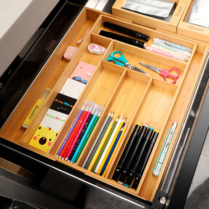 Cubiertero Organizador de cubiertos de madera extensible