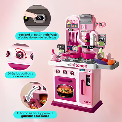 Cocina Interactiva Con Horno Y Vajilla Para Niños 53 Piezas