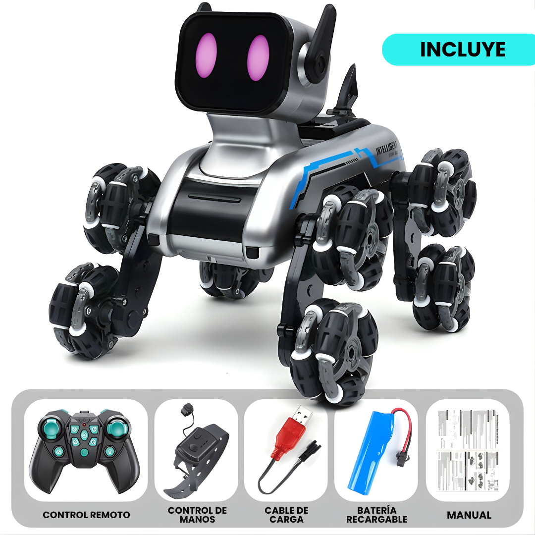 Perro Robot Inteligente Recargable Sensor de Gestos y Control Remoto