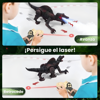 Dinosaurio a Control Remoto con Seguimiento Luz Láser para Niños