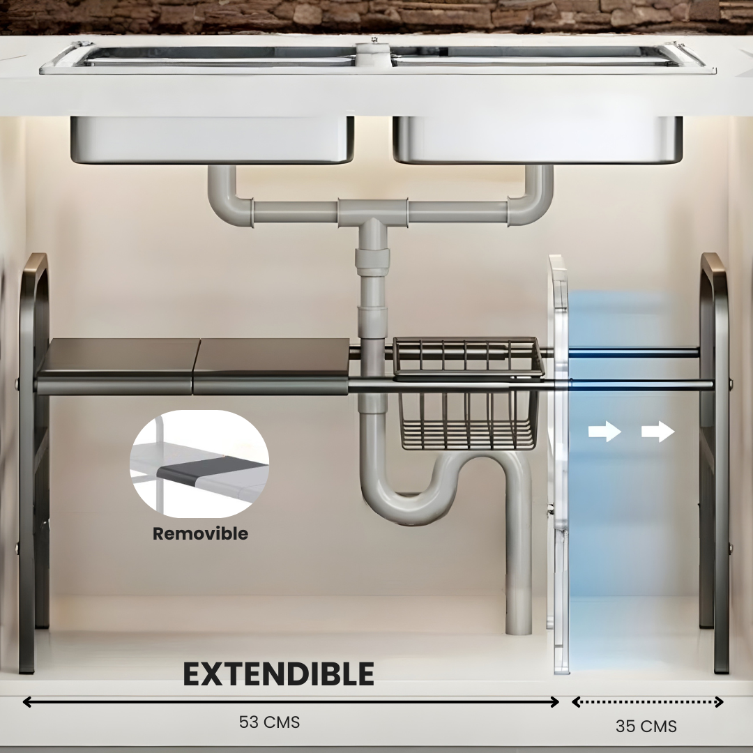 Organizador Bajo Mesada Diseño Industrial Extensible 53-88cm