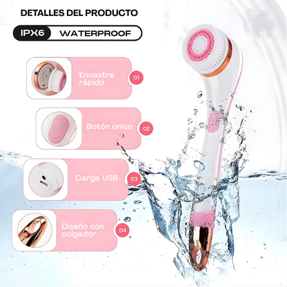 Cepillo corporal Masajeador eléctrico con 4 cabezales