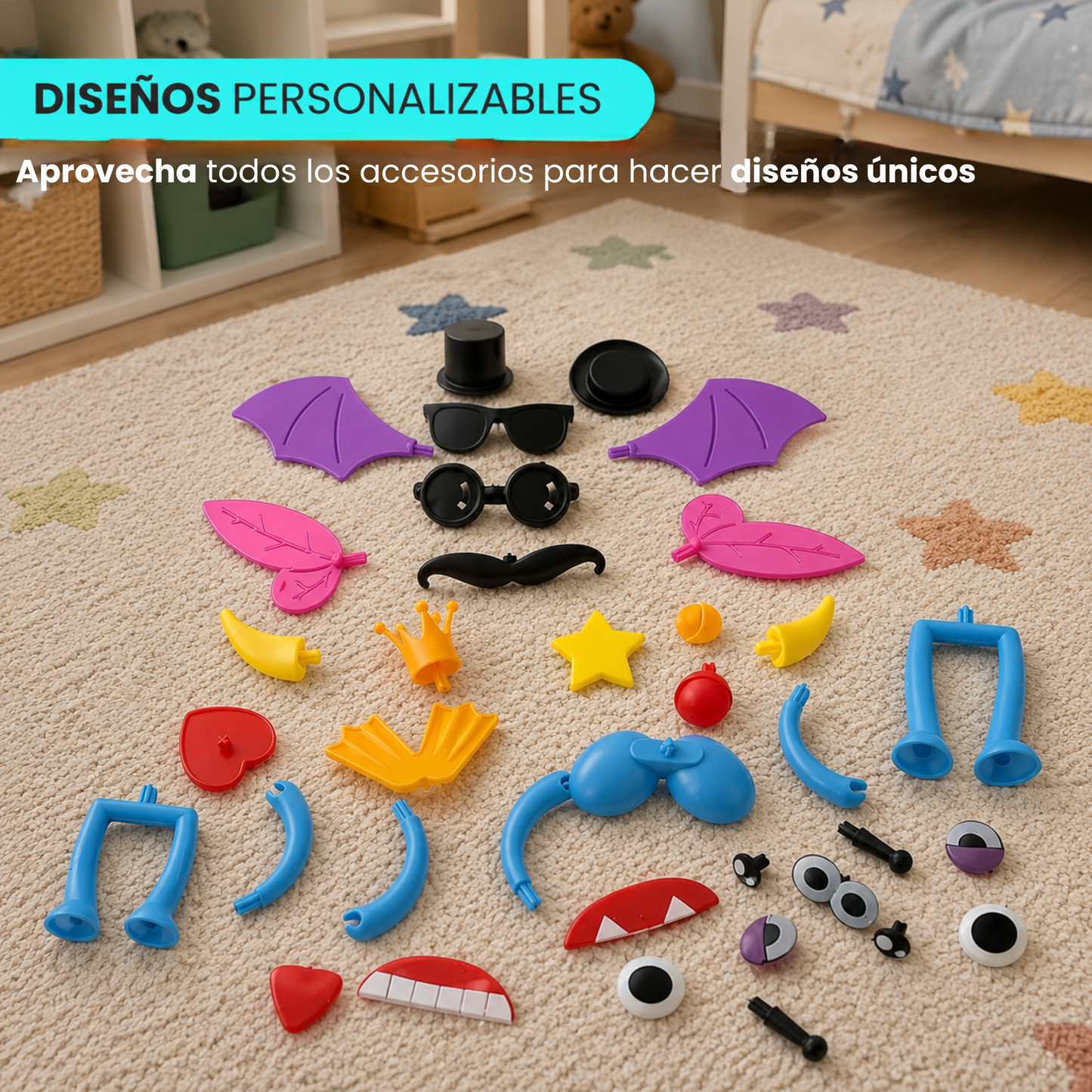 Juego de Pompones Mágicos Construcción y Creatividad 400 Piezas