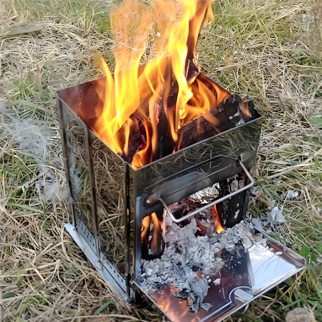 Estufa de Campamento Parrilla Plegable Acero Inoxidable