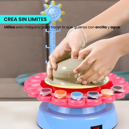 Máquina de Cerámica Giratoria Infantil con Colores Manualidades