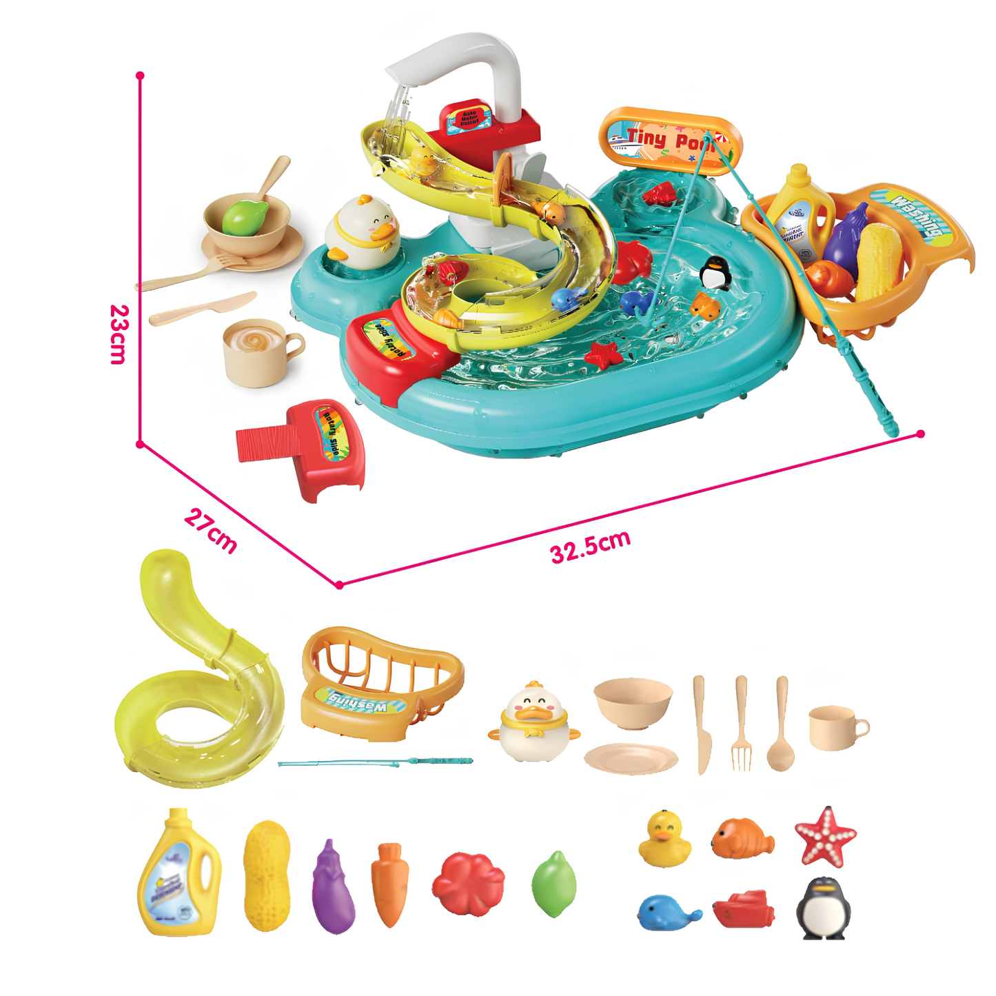 Juego de Pesca y Bacha 2 en 1 con Canilla a Pilas