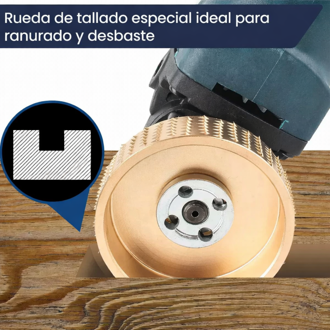 Set De 5 Discos De Molienda Angular Premium P/ Tallar Madera