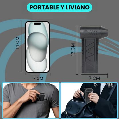Turbina Sopladora Portátil 2 en 1 Recargable - Aspira y Sopla