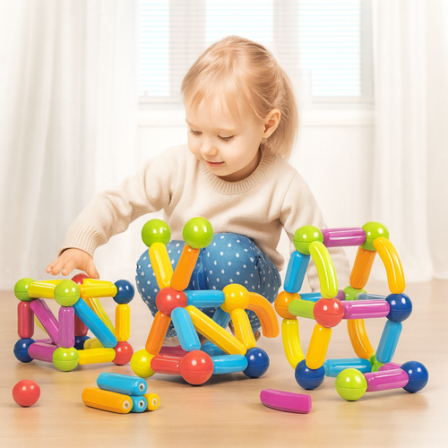 Juego Magnético de Encastre Didáctico 72 Piezas