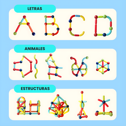Juego Magnético de Encastre Didáctico 72 Piezas