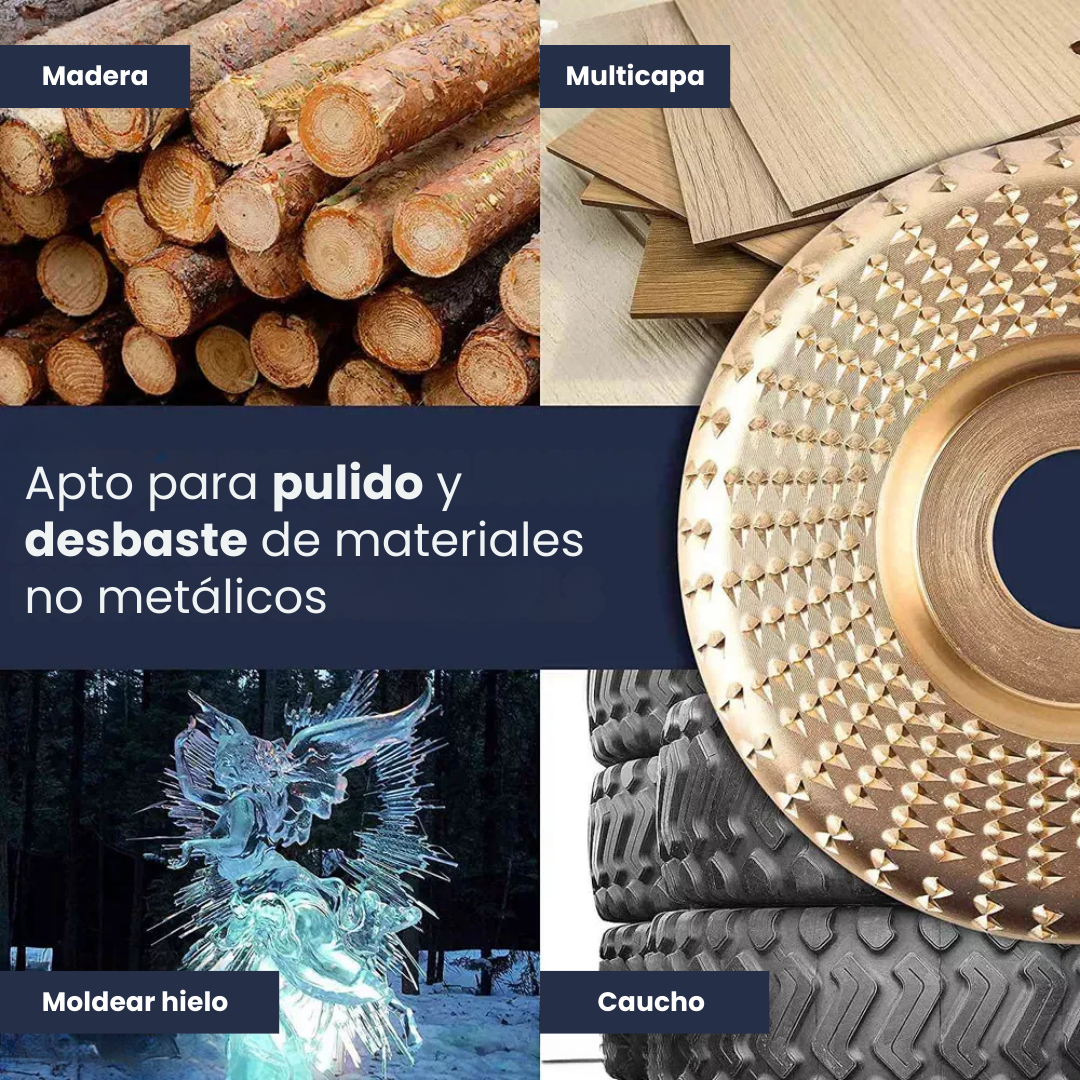 Set De 5 Discos De Molienda Angular Premium P/ Tallar Madera