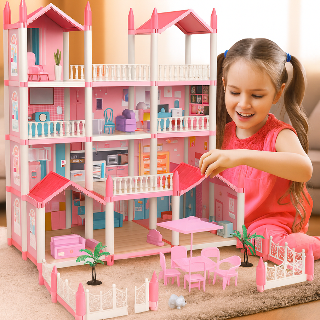 Casa de Muñecas Gigante 14 Habitaciones + 38 Accesorios