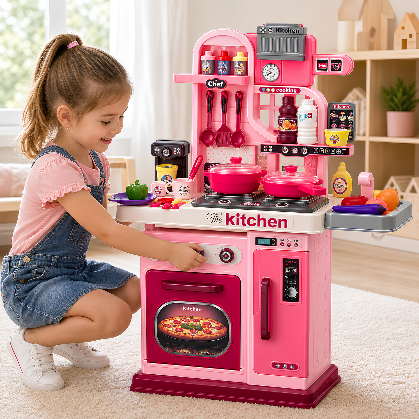 Cocina Interactiva Con Horno Y Vajilla Para Niños 53 Piezas