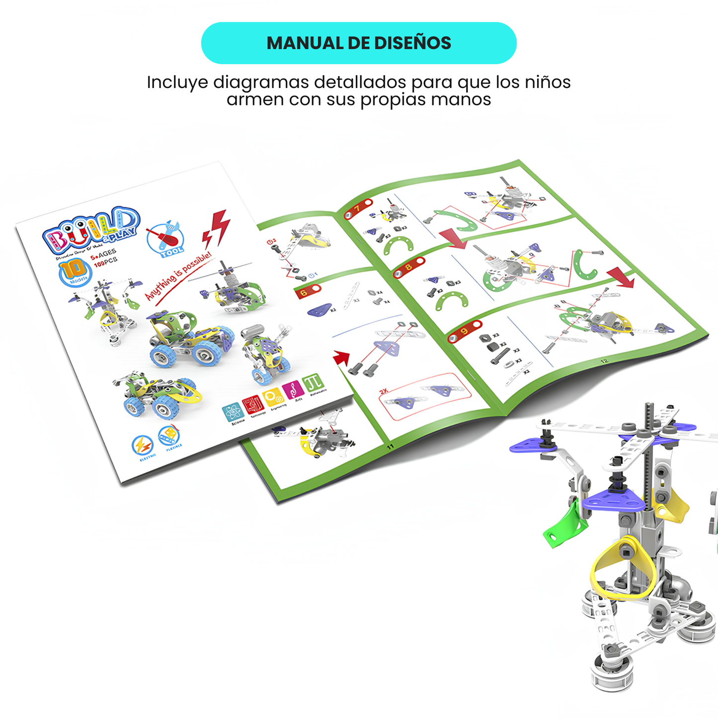 Juego de Construccón Didáctica Eléctrico 107 Posibilidades