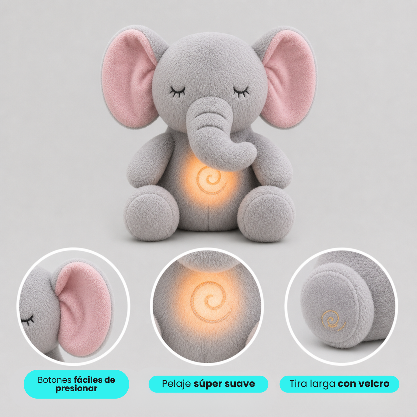 Muñecos Animales de Peluche Sensorial Terapéutico con Luces y Respiración