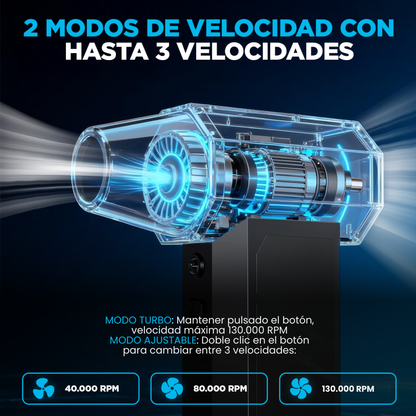 Turbina Sopladora Portátil 2 en 1 Recargable - Aspira y Sopla