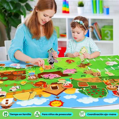 Fieltro Granja de Animales Colocables Velcro