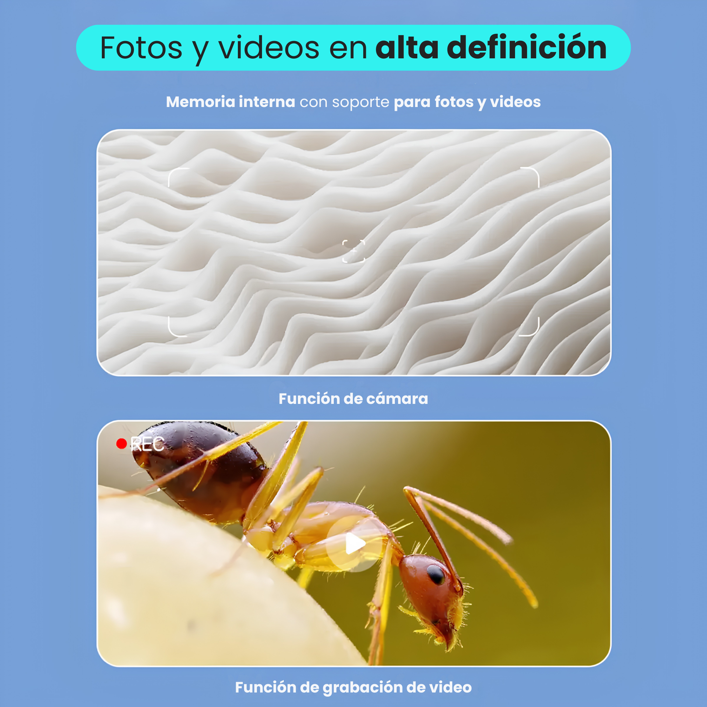 Microscopio Digital Infantíl Con Pantalla Led HD 1000x