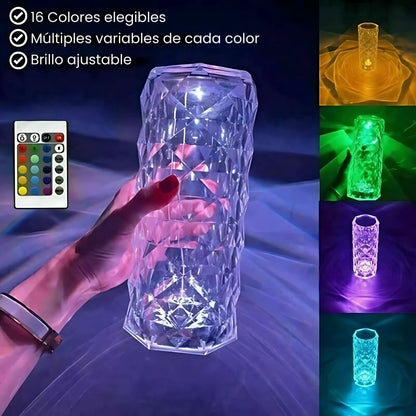 Lampara Diamante Primsa Rgb Bateria Táctil Control Velador Color De La Estructura Acrilico