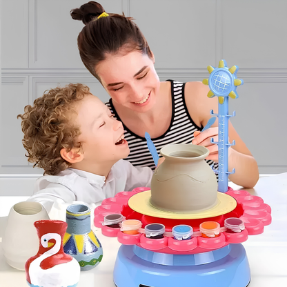 Máquina de Cerámica Giratoria Infantil con Colores Manualidades