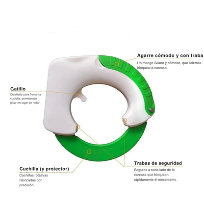 Cuchillo circular giratorio de acero inoxidable