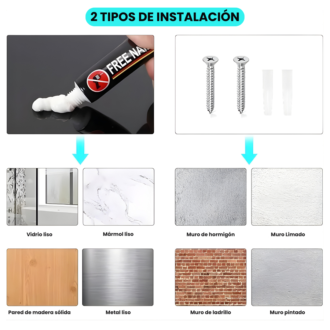 Porta Escobas con Ganchos 5 Espacios