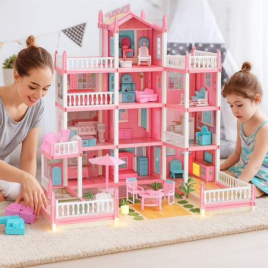 Casa de Muñecas Gigante 14 Habitaciones + 38 Accesorios