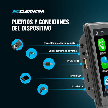 Pantalla Para Auto Portátil Táctil 7" Pulgadas con Cámara Reversa