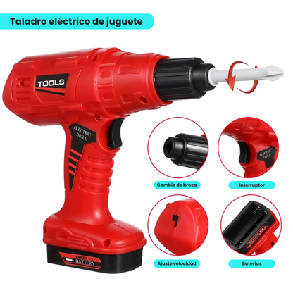 Kit de Herramientas Para Niños con Taladro Eléctrico 67 piezas