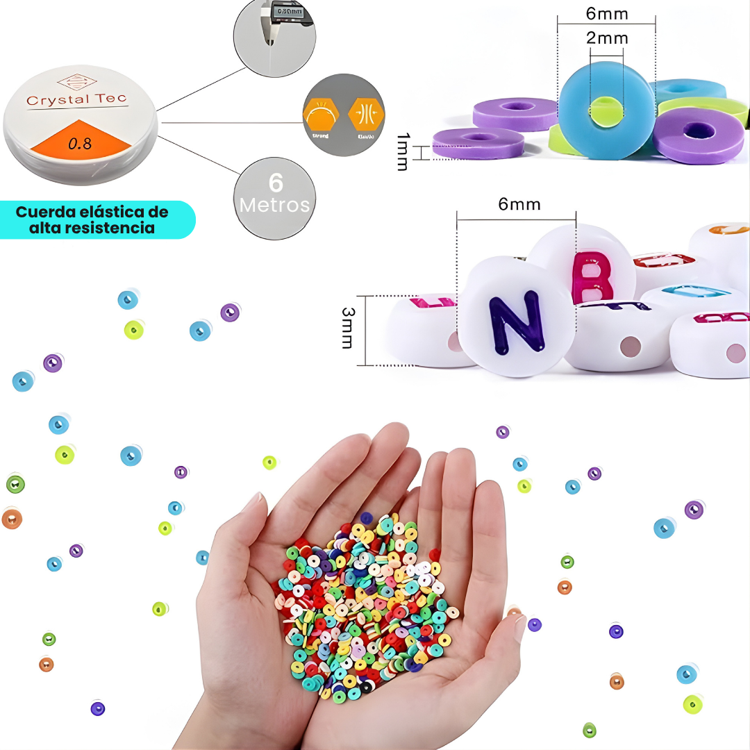 Set de Fabricación Pulseras Collares 7860 Piezas Dijes