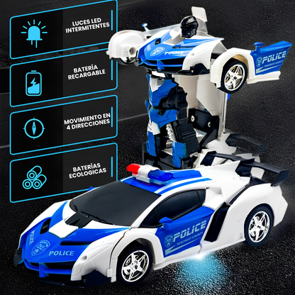 Auto Robot Patrulla a Control Remoto Transformer