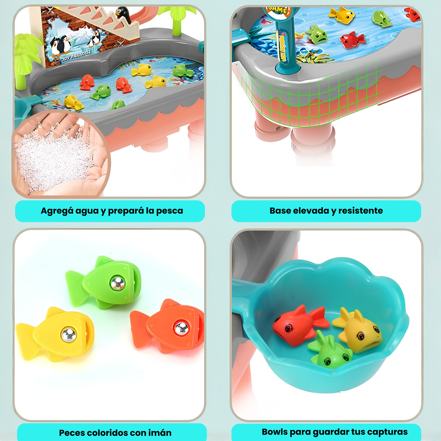 Juego Piscina de Pesca con Tobogán Interactivo