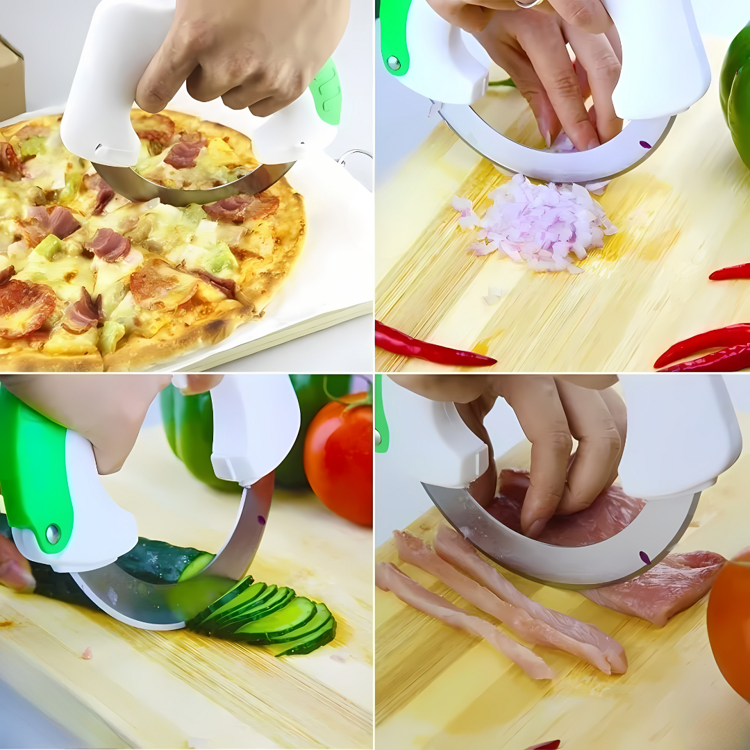 Cuchillo circular giratorio de acero inoxidable