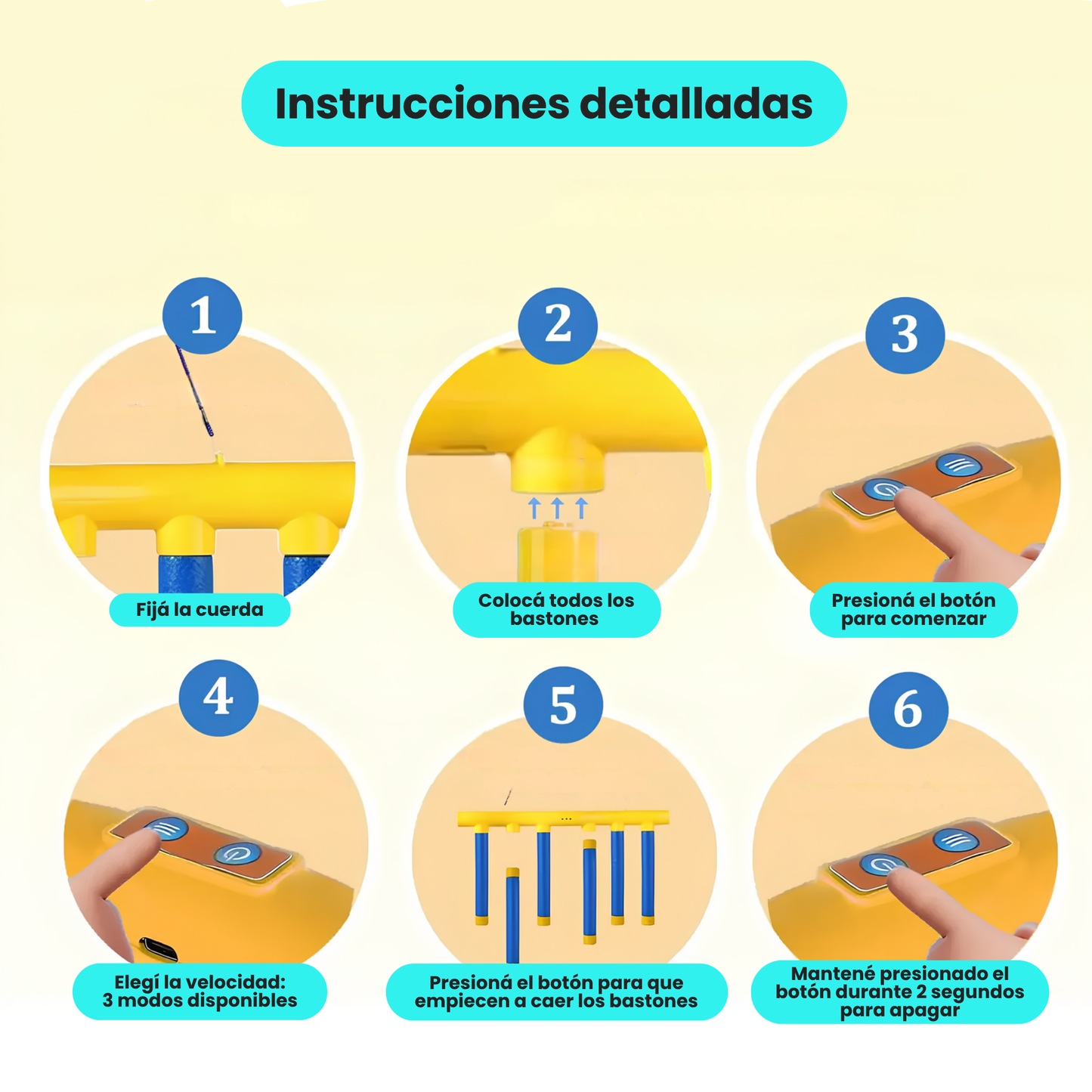 Juego De Reflejo Eléctrico Con 6 Palos Y Velocidades