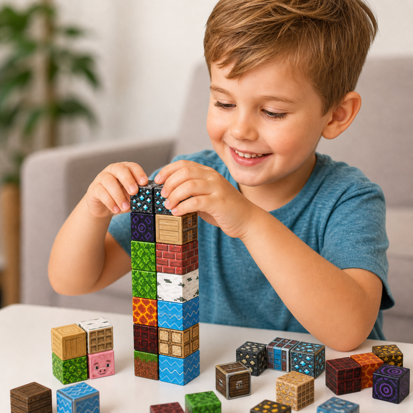 Juego de Bloques Magnéticos Estilo Minecraft 150 Piezas