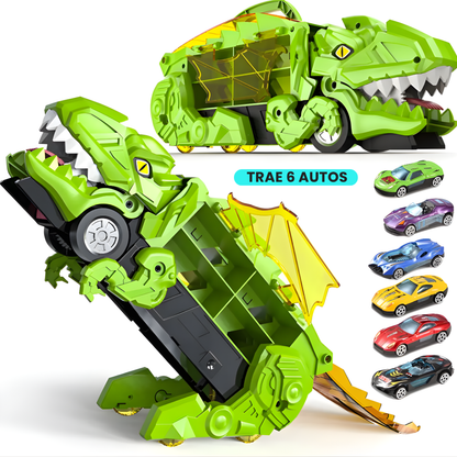 Camión Dinosaurio Porta Autitos con Rampa