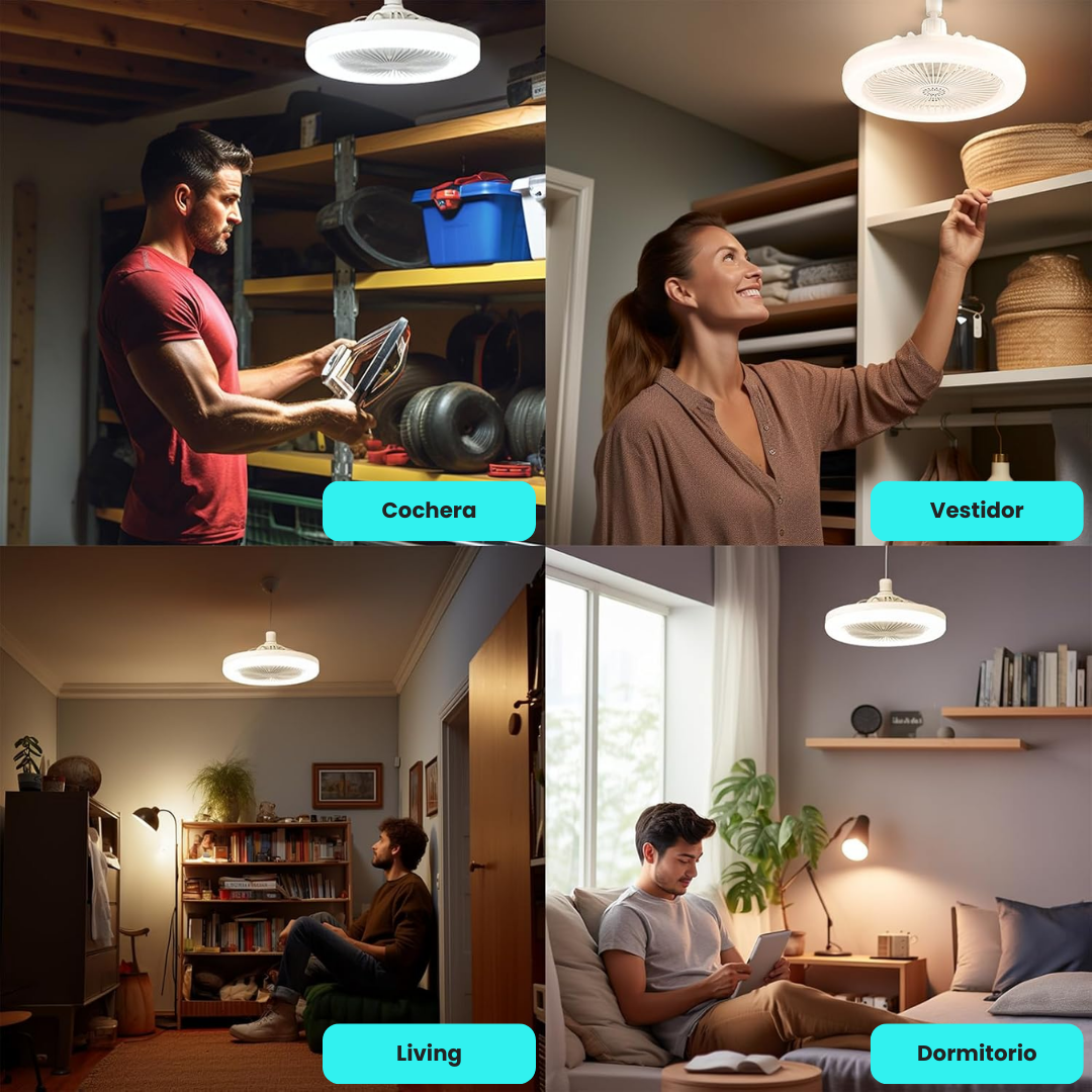 Lámpara Led de Techo con Ventilador Regulable