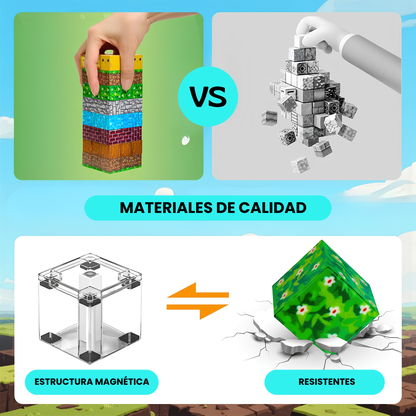 Juego de Bloques Magnéticos Estilo Minecraft 150 Piezas