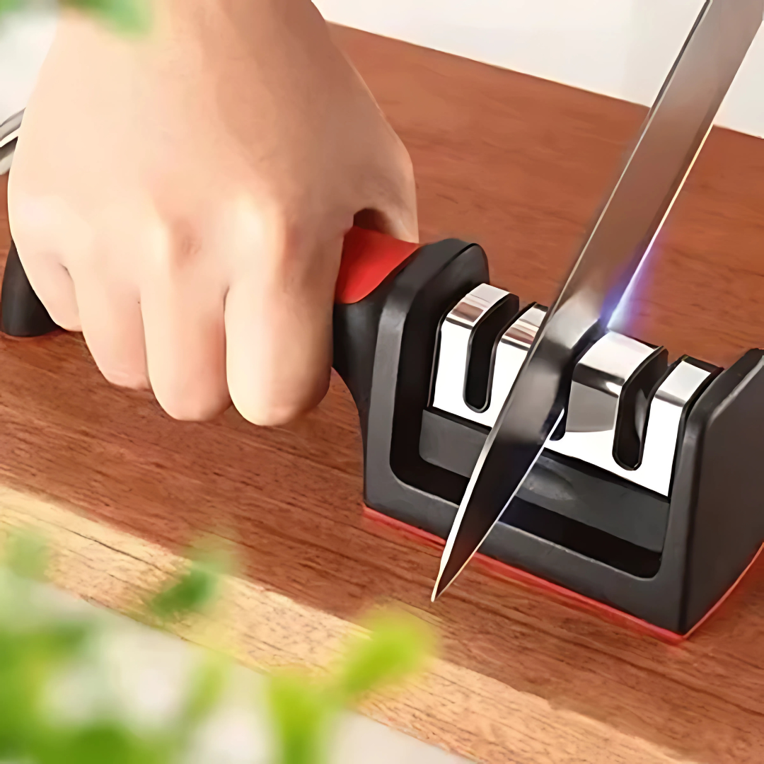 Afilador Manual 3 en 1 para Cuchillos y Tijeras - Afila con Precisión